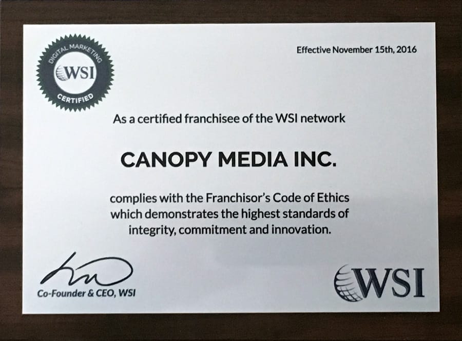 digital marketing certified wsi canopy media